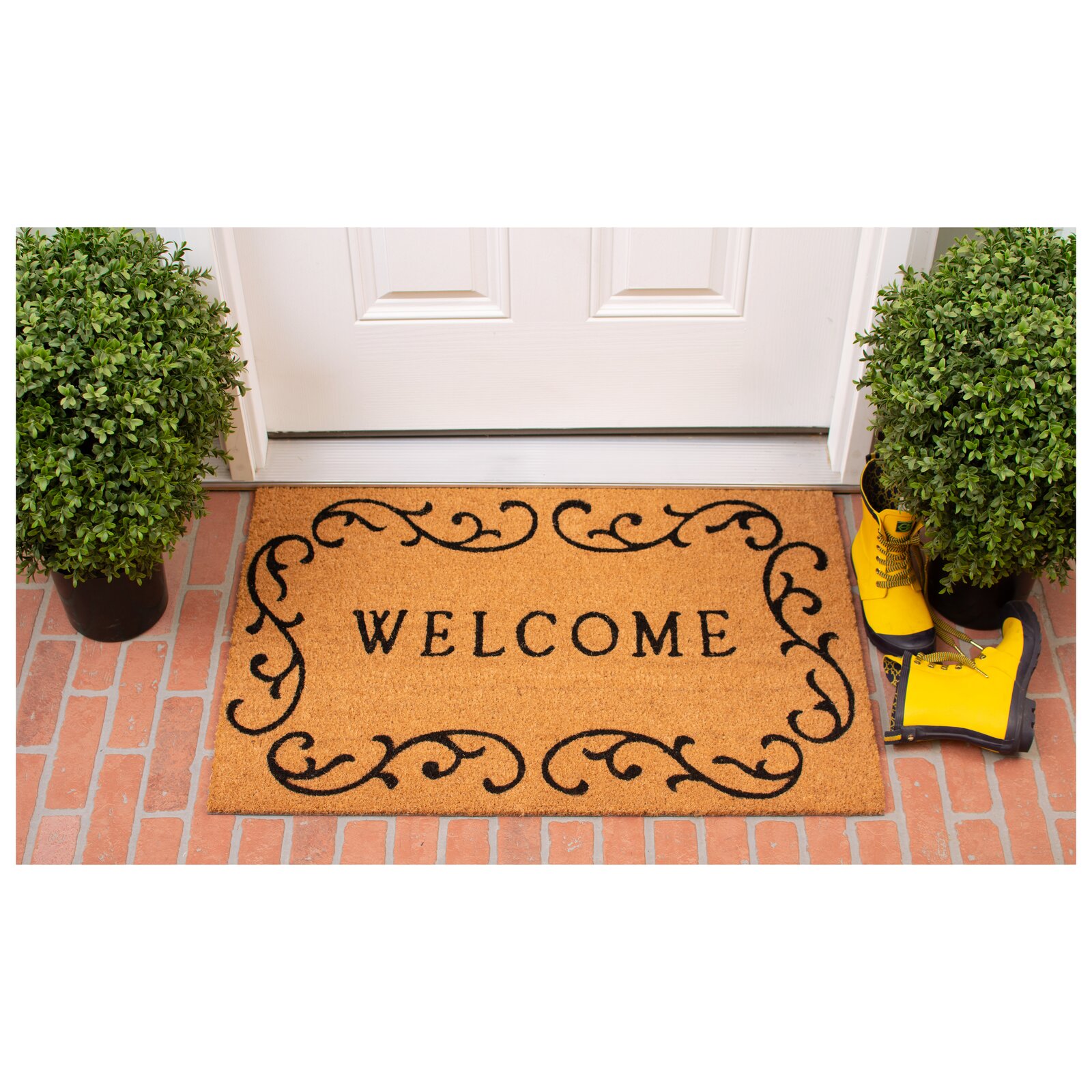 Charlton Home? Sladkowski Welcome Non-Slip Outdoor Door Mat & Reviews